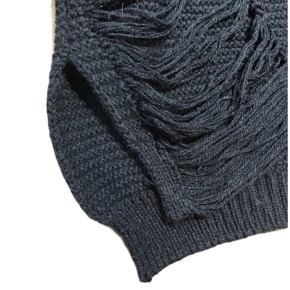 Plus Size Womens Sweater Dress 3X Black Long Sleeve Distressed - Picture 6 of 10